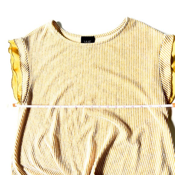 anthropologie w5 yellow striped top w/ruffle sleeves - Picture 4 of 4